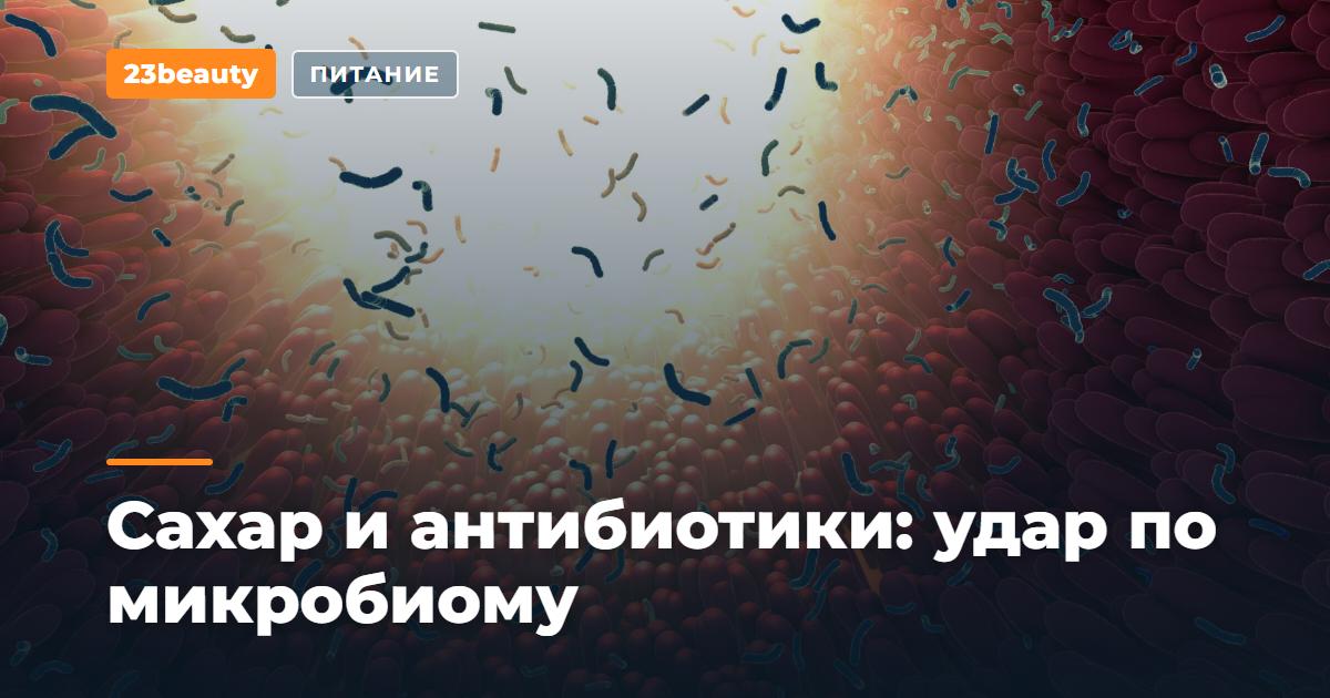 Сахар во время курса антибиотиков сильнее бьёт по микробиому